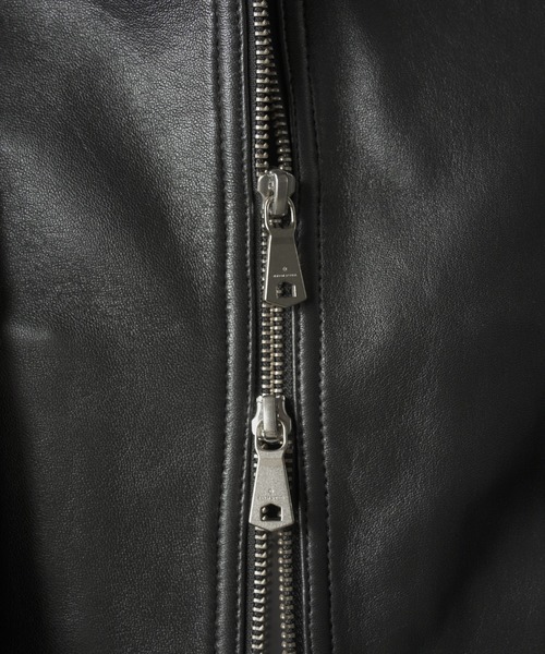 MAISON SPECIAL（メゾンスペシャル）の「《UNISEX》Sheep Leather Prime-Over Single Layering Double Blouson/シープレザープライムオーバーレイヤリングダブルブルゾン【MAISON SPECIAL/メゾンスペシャル】（ブルゾン・メンズ・ダークブラック/ブラック・2/1/0）」の21枚目の写真