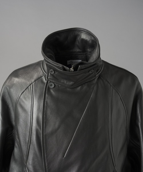 MAISON SPECIAL（メゾンスペシャル）の「《UNISEX》Sheep Leather Prime-Over Single Layering Double Blouson/シープレザープライムオーバーレイヤリングダブルブルゾン【MAISON SPECIAL/メゾンスペシャル】（ブルゾン・メンズ・ダークブラック/ブラック・2/1/0）」の20枚目の写真
