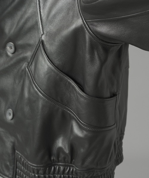 MAISON SPECIAL（メゾンスペシャル）の「《UNISEX》Sheep Leather Prime-Over Single Layering Double Blouson/シープレザープライムオーバーレイヤリングダブルブルゾン【MAISON SPECIAL/メゾンスペシャル】（ブルゾン・メンズ・ダークブラック/ブラック・2/1/0）」の22枚目の写真