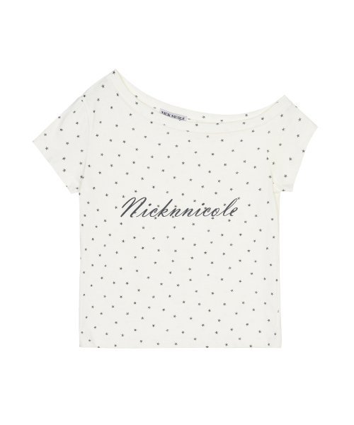 NICK&NICOLE(ニックアンドニコール)の「STAR LETTERING OFF SHOULDER TOP_CREAM(Tシャツ/カットソー・レディース・その他・FREE)」の5枚目の写真