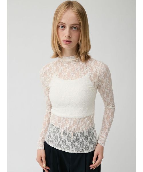 LILY BROWN(リリーブラウン)の「シアーベーシックカットトップス(Tシャツ/カットソー・レディース・オフホワイト/シルバー/ブラック/ライム・F)」の2枚目の写真