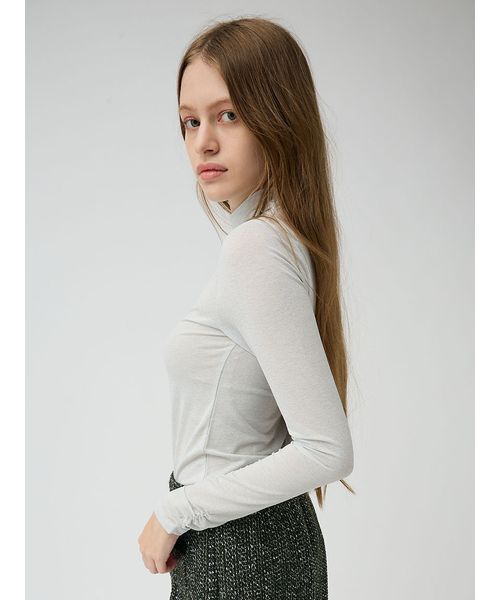LILY BROWN(リリーブラウン)の「シアーベーシックカットトップス(Tシャツ/カットソー・レディース・オフホワイト/シルバー/ブラック/ライム・F)」の14枚目の写真