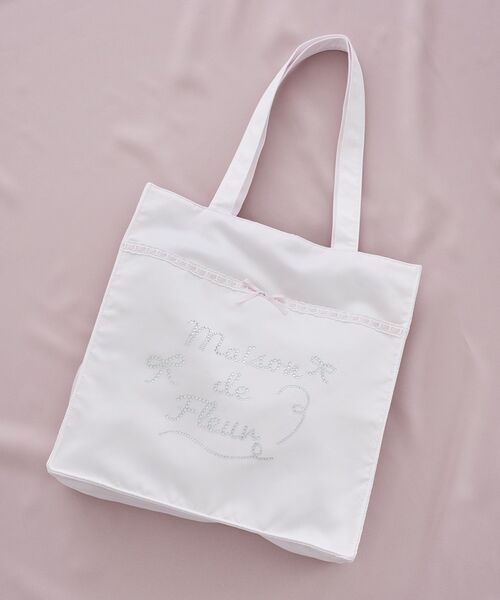 サテンレースビジューロゴトート（トートバッグ）｜Maison de FLEUR