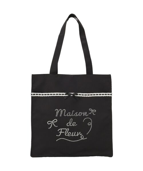 Maison de FLEUR（メゾンドフルール）の「サテンレースビジューロゴトート（トートバッグ・レディース・ピンク/ブラック・FREE）」の16枚目の写真