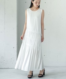 アシンメトリーシャーリングワンピース