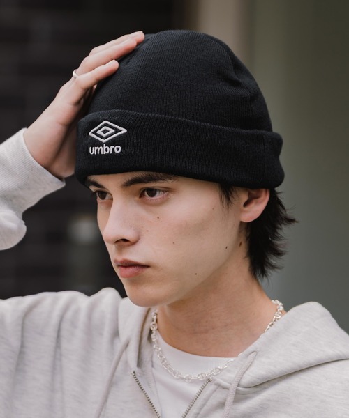 UMBRO(アンブロ)の「UMBRO アンブロ 別注コラボ 2WAYシングルニットワッチ ニットキャップ ビーニー(ニットキャップ/ビーニー・メンズ・チャコール/オフホワイト/ブラック・FREE)」の10枚目の写真