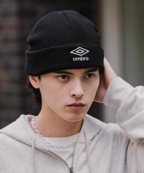 UMBRO(アンブロ)の「UMBRO アンブロ 別注コラボ 2WAYシングルニットワッチ ニットキャップ ビーニー(ニットキャップ/ビーニー・メンズ・チャコール/オフホワイト/ブラック・FREE)」の14枚目の写真