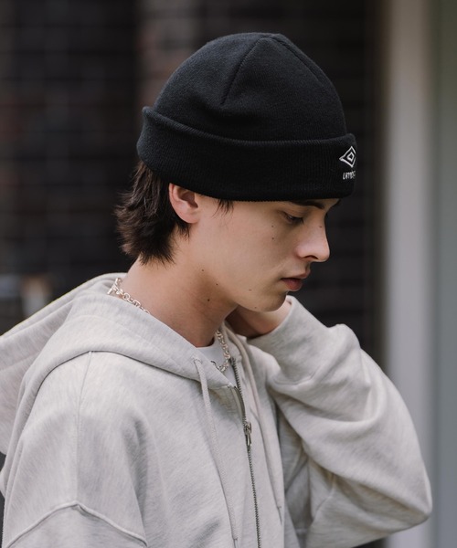 UMBRO(アンブロ)の「UMBRO アンブロ 別注コラボ 2WAYシングルニットワッチ ニットキャップ ビーニー(ニットキャップ/ビーニー・メンズ・チャコール/オフホワイト/ブラック・FREE)」の15枚目の写真
