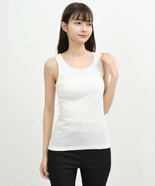 ORNITE.(オルナイト)の「コットン100% 選べる タンクトップ キャミソール インナー 夏服(キャミソール・レディース・ブラック系2/グレー系1/ホワイト系1/グレー系2/ホワイト系2/ブラック系1・LL/L/M)」の3枚目の写真