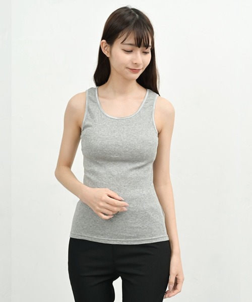 ORNITE.(オルナイト)の「コットン100% 選べる タンクトップ キャミソール インナー 夏服(キャミソール・レディース・ブラック系2/グレー系1/ホワイト系1/グレー系2/ホワイト系2/ブラック系1・LL/L/M)」の14枚目の写真