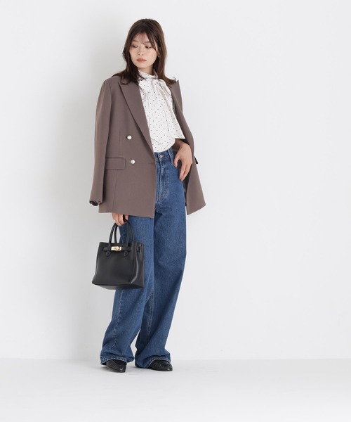 NATURAL BEAUTY BASIC(ナチュラルビューティーベーシック)の「リボンボウタイブラウス(シャツ/ブラウス・レディース・チャコールグレー/ライトグリーン/ベージュ系その他/ホワイト系その他・フリ-)」の9枚目の写真