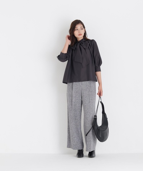 NATURAL BEAUTY BASIC(ナチュラルビューティーベーシック)の「リボンボウタイブラウス(シャツ/ブラウス・レディース・チャコールグレー/ライトグリーン/ベージュ系その他/ホワイト系その他・フリ-)」の22枚目の写真