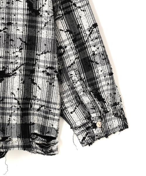 DANKE SCHON(ダンケシェーン)の「DankeSchon/ダンケシェーン/FLANNEL DAMAGE SHIRTS GRIME(シャツ/ブラウス・メンズ・ブラック系その他/レッド・M/L)」の3枚目の写真