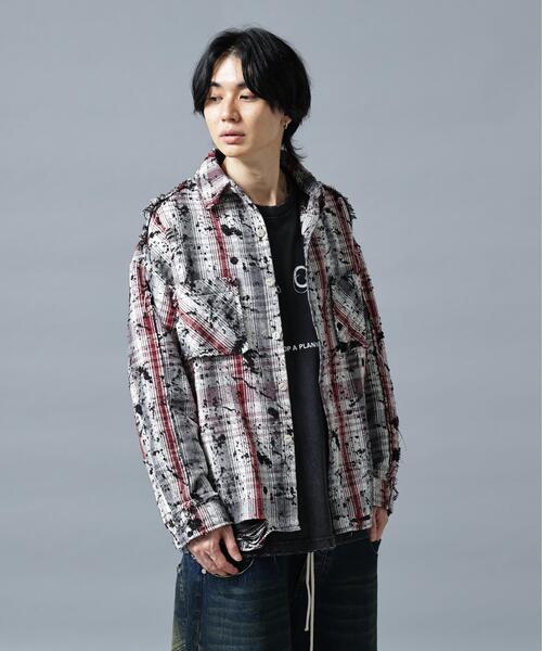 DANKE SCHON(ダンケシェーン)の「DankeSchon/ダンケシェーン/FLANNEL DAMAGE SHIRTS GRIME(シャツ/ブラウス・メンズ・ブラック系その他/レッド・M/L)」の11枚目の写真