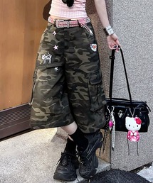 迷彩 7 分カーゴパンツ