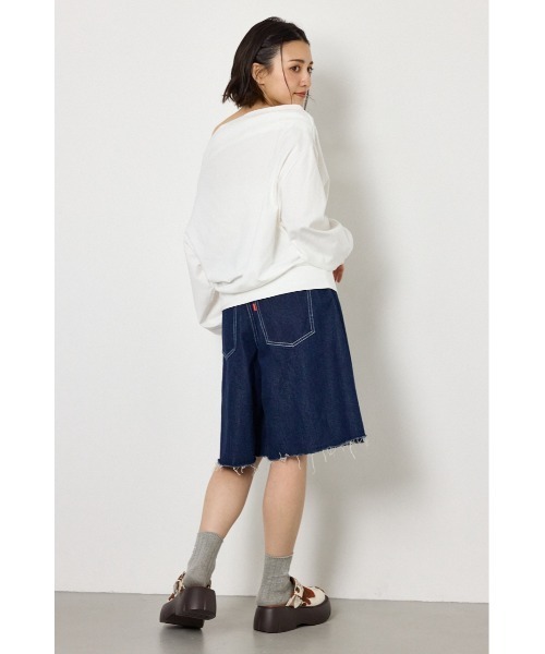 RODEO CROWNS WIDE BOWL(ロデオクラウンズワイドボウル)の「セミフレアワイドバミューダパンツ(その他パンツ・レディース・ワンウォッシュ/ブルー・SMALL/MEDIUM)」の12枚目の写真