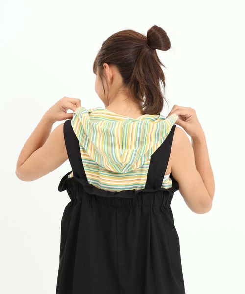 HEART MARKET(ハートマーケット)の「マルチボーダーフードノースリチュニック(Tシャツ/カットソー・レディース・ベージュ/サックスブルー/ピンク/イエロー/ネイビー・FREE)」の22枚目の写真