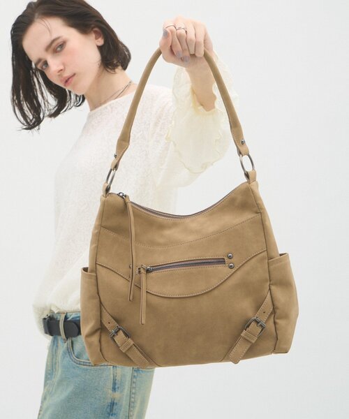 CIAOPANIC TYPY(チャオパニックティピー)の「【WEB限定】ヴィンテージライクフロントZIPBAG(トートバッグ・レディース・ブラック/ベージュ/ブラウン・ONE SIZE)」の1枚目の写真