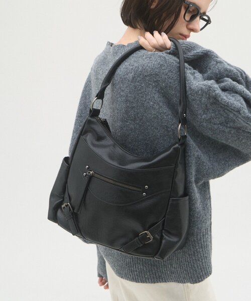 CIAOPANIC TYPY(チャオパニックティピー)の「【WEB限定】ヴィンテージライクフロントZIPBAG(トートバッグ・レディース・ブラック/ベージュ/ブラウン・ONE SIZE)」の2枚目の写真