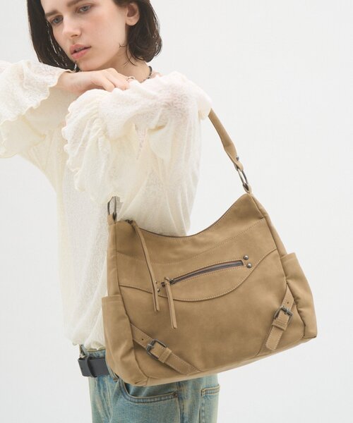 CIAOPANIC TYPY(チャオパニックティピー)の「【WEB限定】ヴィンテージライクフロントZIPBAG(トートバッグ・レディース・ブラック/ベージュ/ブラウン・ONE SIZE)」の6枚目の写真