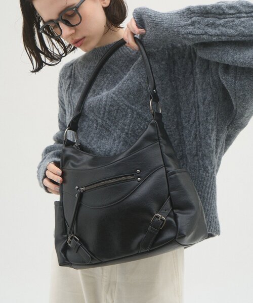 CIAOPANIC TYPY(チャオパニックティピー)の「【WEB限定】ヴィンテージライクフロントZIPBAG(トートバッグ・レディース・ブラック/ベージュ/ブラウン・ONE SIZE)」の8枚目の写真