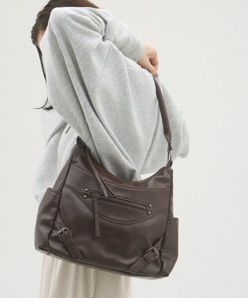 CIAOPANIC TYPY(チャオパニックティピー)の「【WEB限定】ヴィンテージライクフロントZIPBAG(トートバッグ・レディース・ブラック/ベージュ/ブラウン・ONE SIZE)」の11枚目の写真