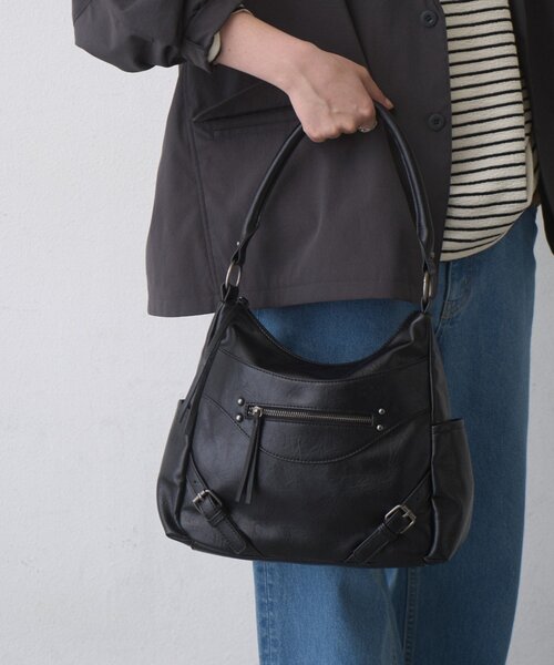 CIAOPANIC TYPY(チャオパニックティピー)の「【WEB限定】ヴィンテージライクフロントZIPBAG(トートバッグ・レディース・ブラック/ベージュ/ブラウン・ONE SIZE)」の15枚目の写真