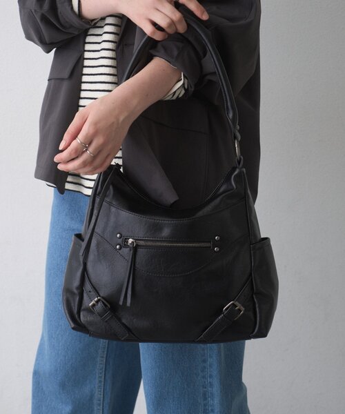 CIAOPANIC TYPY(チャオパニックティピー)の「【WEB限定】ヴィンテージライクフロントZIPBAG(トートバッグ・レディース・ブラック/ベージュ/ブラウン・ONE SIZE)」の16枚目の写真