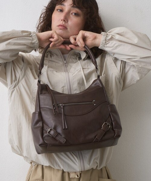 CIAOPANIC TYPY(チャオパニックティピー)の「【WEB限定】ヴィンテージライクフロントZIPBAG(トートバッグ・レディース・ブラック/ベージュ/ブラウン・ONE SIZE)」の20枚目の写真