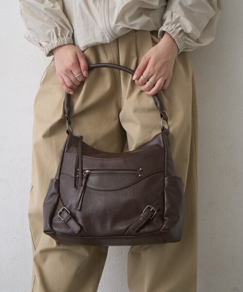 CIAOPANIC TYPY(チャオパニックティピー)の「【WEB限定】ヴィンテージライクフロントZIPBAG(トートバッグ・レディース・ブラック/ベージュ/ブラウン・ONE SIZE)」の21枚目の写真
