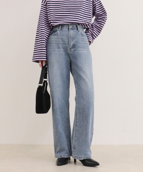 fredy emue(フレディエミュ)の「Dual Hem Lace Denim(デニムパンツ・レディース・サックスブルー/ブルー/ブルー系その他・36/38)」の2枚目の写真