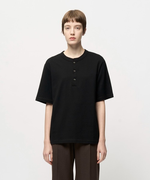 Juha（ユハ）の「HEAVY JERSEY HENLEY（Tシャツ/カットソー・メンズ・ブラック/ホワイト/ベージュ・4/3）」の2枚目の写真