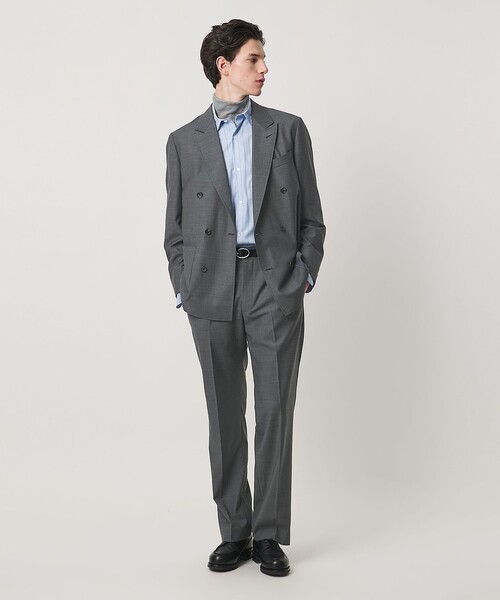 UNITED ARROWS（ユナイテッドアローズ）の「ワンフォーティ サテン モダンストレート スラックス（スラックス・メンズ・ベージュ/ダークグレー・M/S/L/XL）」の3枚目の写真