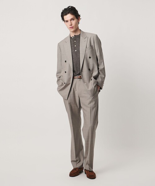UNITED ARROWS（ユナイテッドアローズ）の「ワンフォーティ サテン モダンストレート スラックス（スラックス・メンズ・ベージュ/ダークグレー・M/S/L/XL）」の4枚目の写真