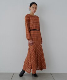 チェックティアードワンピース