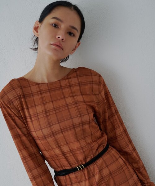 SHENERY（シーナリー）の「チェックティアードワンピース（ワンピース・レディース・ブラウン/オレンジ・38/36）」の20枚目の写真
