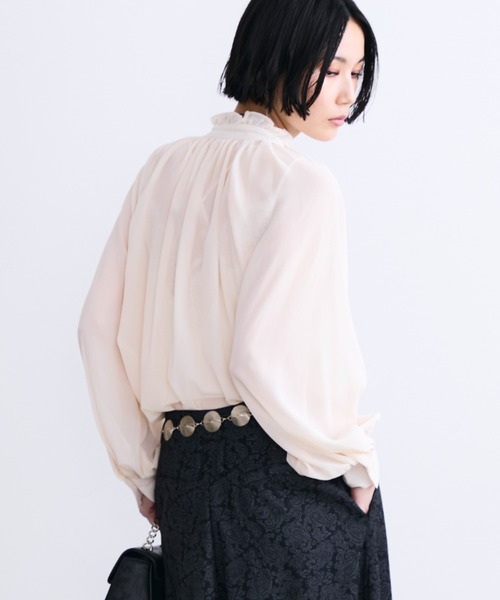 MONOe(モノエ)の「プリーツタイヴィンテージライクブラウス(Tシャツ/カットソー・レディース・アイボリー・FREE)」の10枚目の写真