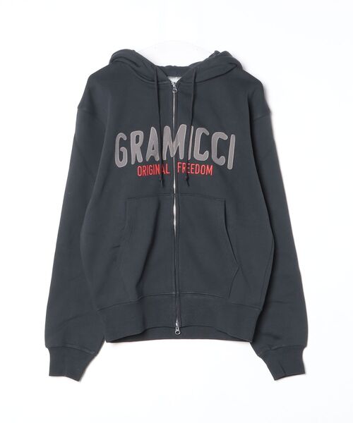 Gramicci(グラミチ)の「SPELL OUT ZIP HOODED SWEATSHIRT(パーカー・メンズ・ブラック系その他/ブラウン/ライトブルー・S/M/L/XL/2XL)」の2枚目の写真