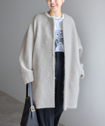 Spick & Span | ノーカラーコクーンシャギーコート(ノーカラーコート)