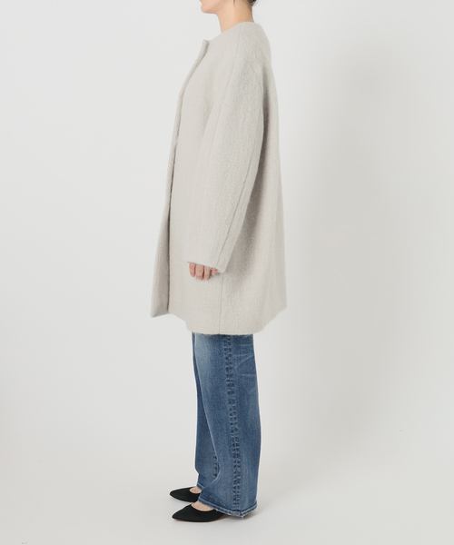 Spick & Span（スピックアンドスパン）の「ノーカラーコクーンシャギーコート（ノーカラーコート・レディース・ライトグレー/ブルー・38/36）」の18枚目の写真