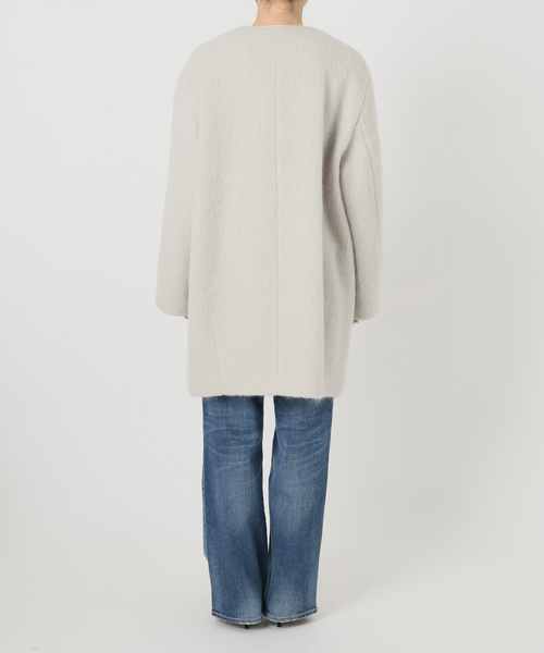 Spick & Span（スピックアンドスパン）の「ノーカラーコクーンシャギーコート（ノーカラーコート・レディース・ライトグレー/ブルー・38/36）」の19枚目の写真