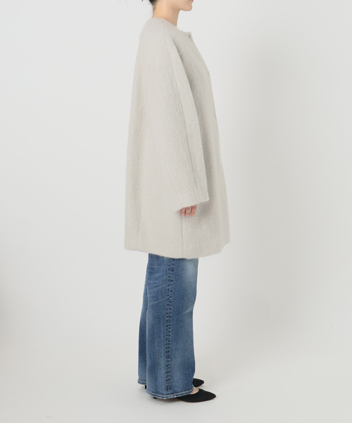 Spick & Span（スピックアンドスパン）の「ノーカラーコクーンシャギーコート（ノーカラーコート・レディース・ライトグレー/ブルー・38/36）」の20枚目の写真