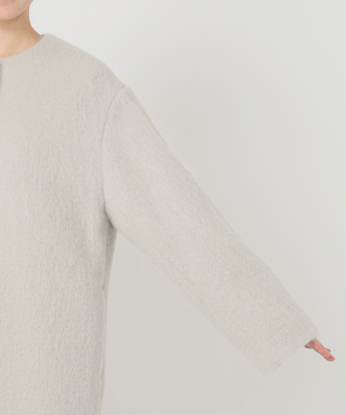 Spick & Span（スピックアンドスパン）の「ノーカラーコクーンシャギーコート（ノーカラーコート・レディース・ライトグレー/ブルー・38/36）」の21枚目の写真