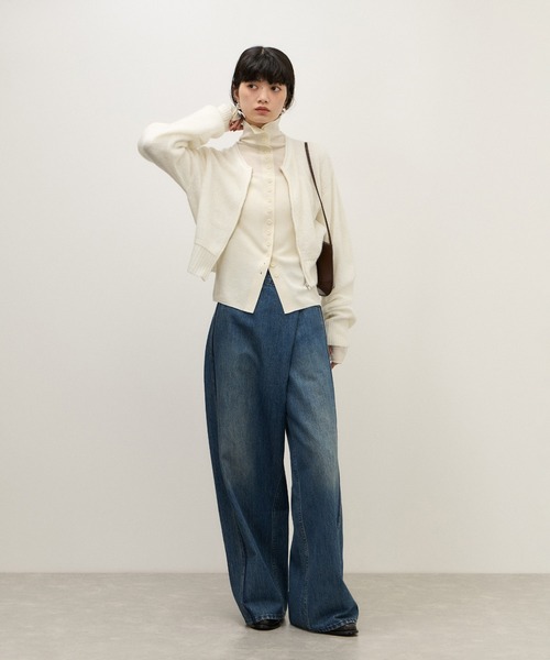 ADAM ET ROPE'(アダムエロペ)の「【WEB限定】モヘヤジップカーディガン(カーディガン/ボレロ・レディース・ブルー系その他4/グレー/ホワイト・FREE)」の5枚目の写真