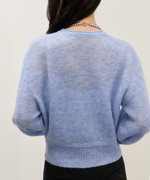 ADAM ET ROPE'(アダムエロペ)の「【WEB限定】モヘヤジップカーディガン(カーディガン/ボレロ・レディース・ブルー系その他4/グレー/ホワイト・FREE)」の9枚目の写真