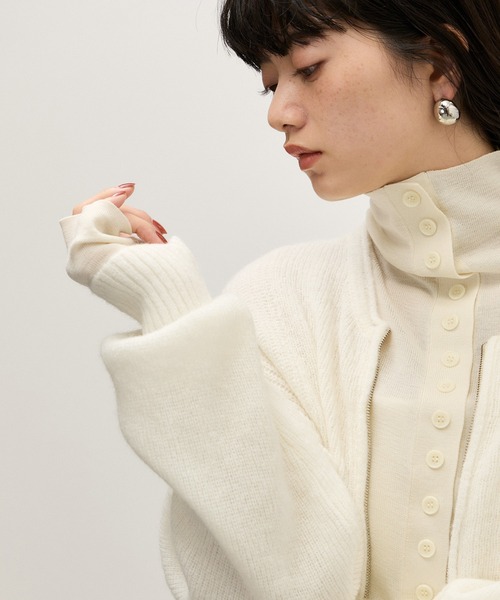 ADAM ET ROPE'(アダムエロペ)の「【WEB限定】モヘヤジップカーディガン(カーディガン/ボレロ・レディース・ブルー系その他4/グレー/ホワイト・FREE)」の16枚目の写真