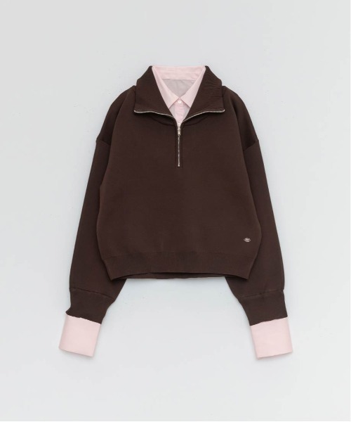 RANDA(ランダ)の「【選べる丈感】【SUSTAINABLE】2WAY シャツデザインハーフジップニット(ニット/セーター・レディース・ネイビー/ブラウン/グレー・FREE/FT)」の20枚目の写真