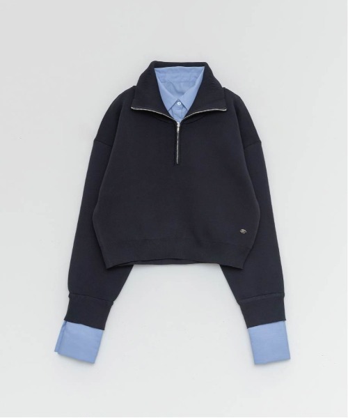 RANDA(ランダ)の「【選べる丈感】【SUSTAINABLE】2WAY シャツデザインハーフジップニット(ニット/セーター・レディース・ネイビー/ブラウン/グレー・FREE/FT)」の22枚目の写真