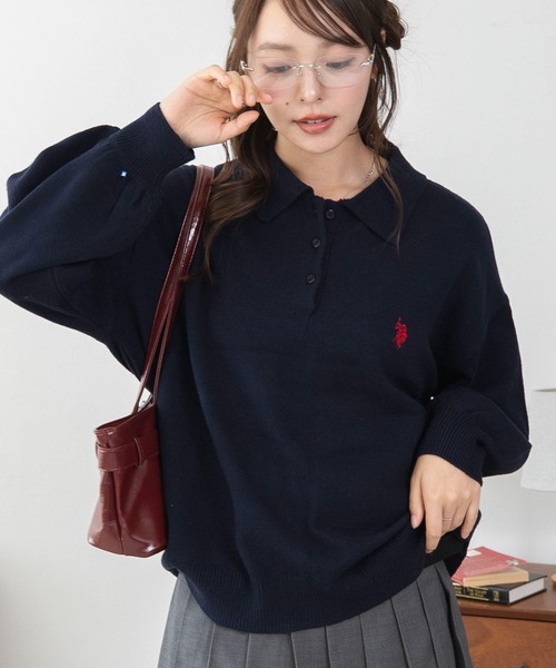 U.S. POLO ASSN.(ユーエスポロアッスン)の「∴WEGO/【26年秋冬新作】U.S.POLO ASSN.ジャガードポロニット(ニット/セーター・レディース・アイボリー/ネイビー/その他1/その他2/ブラウン・LARGE/MEDIUM)」の13枚目の写真