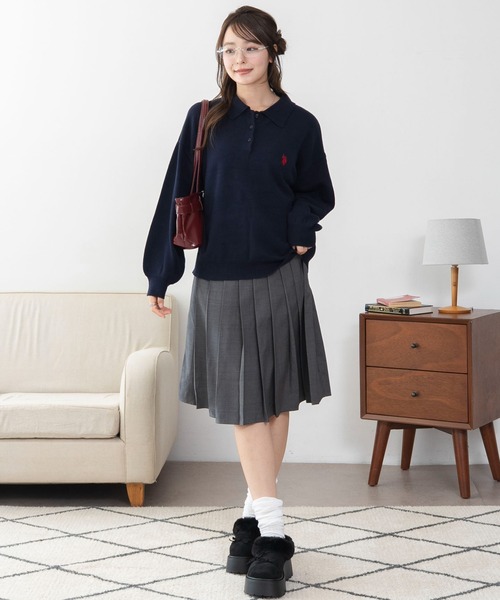 U.S. POLO ASSN.(ユーエスポロアッスン)の「∴WEGO/【26年秋冬新作】U.S.POLO ASSN.ジャガードポロニット(ニット/セーター・レディース・アイボリー/ネイビー/その他1/その他2/ブラウン・LARGE/MEDIUM)」の15枚目の写真